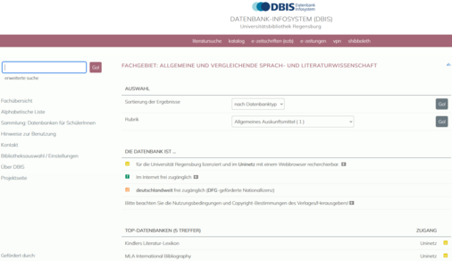 Bildausschnitt Datenbank-Infosystem