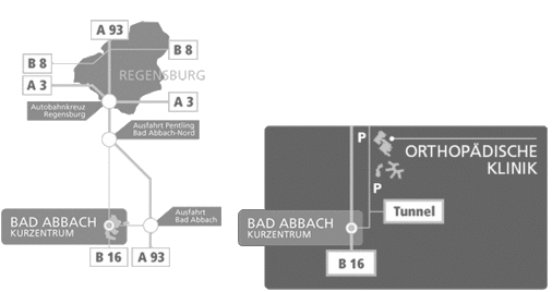Anfahrt Orthopädische Universitätsklinik Bad Abbach