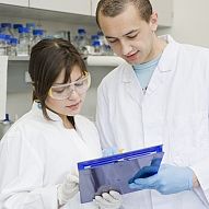 Researchers in a laboratory