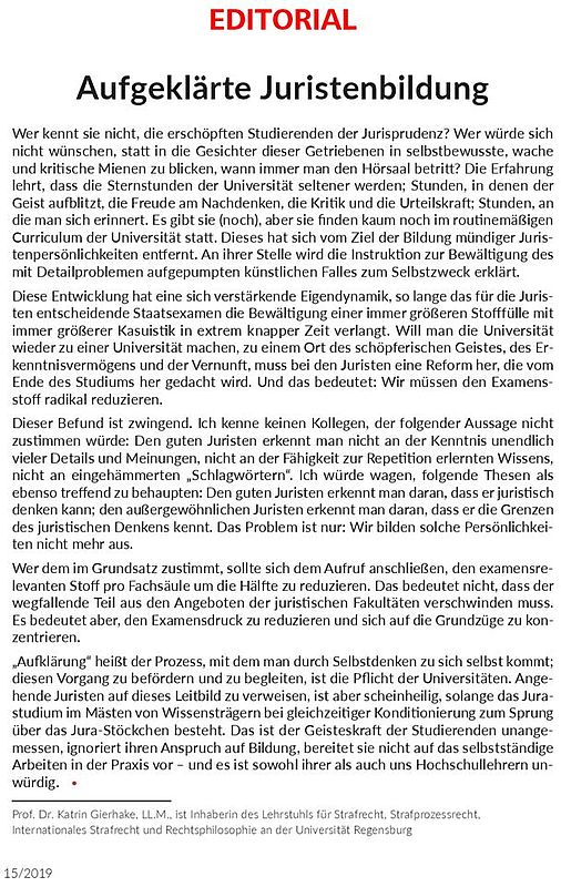 Editorial ONJW 15/2019