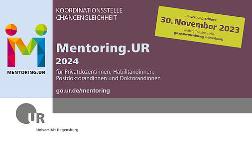 Das Bild zeigt Informationen zur 9. Staffel Mentoring.UR, die alle unten im Text stehen