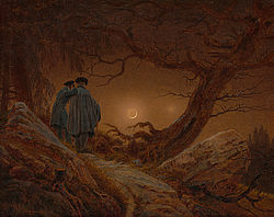 Caspar David Friedrich, Zwei Männer in Betrachtung des Mondes (1819/20) Albertinum, Staatliche Kunstsammlungen Dresden | Foto: Elke Estel
