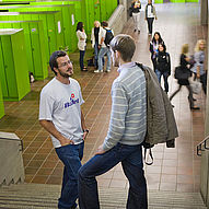 people on the stairs