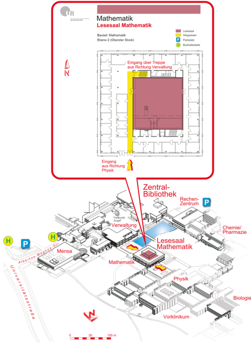 Karte Lesesaal Mathematik