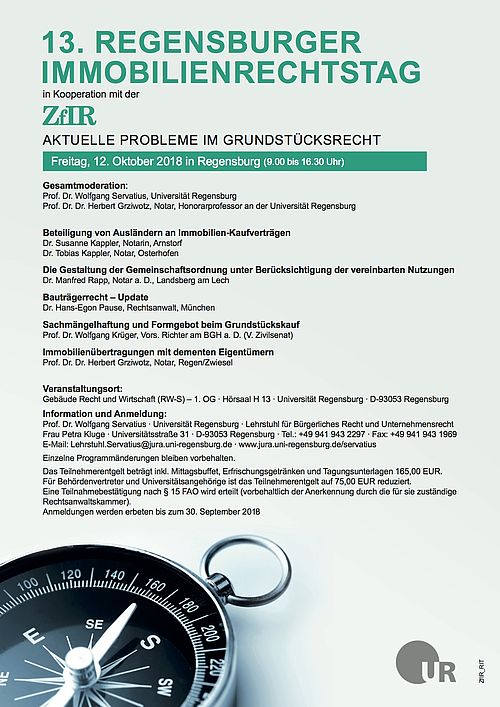 Regensburger-immobilienrechtstag-2018 Plakat A4 Farbe