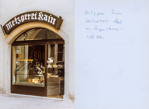 Schaufenster der Metzgerei Kain in Regensburg