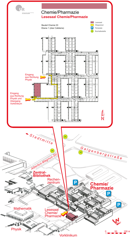 Lageplan Lesesaal Chemie/Pharmazie