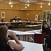 Christian Knittl presenting on the former German American House in Regensburg