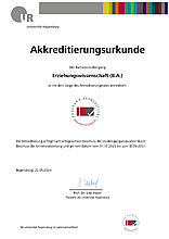 Akkreditierungsurkunde Erziehungswissenschaft B.A.