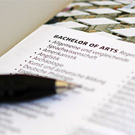 Illustration: Detailaufnahme des Studienangebot-Faltblattes