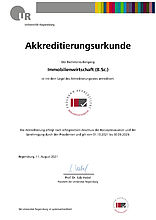 Akkreditierungsurkunde Immobilienwirtschaft B.Sc.
