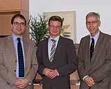 Präsident Udo Hebel beim Antrittsbesuch von Staatssekretär Bernd Sibler an der Universität Regensburg