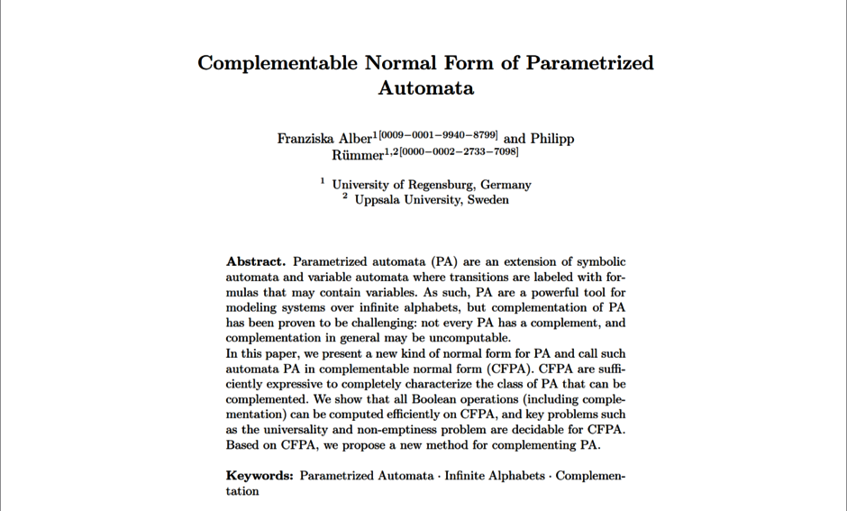 A screen caption of the title and abstract of a paper